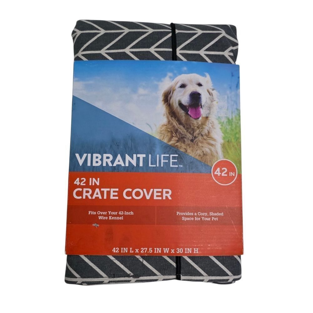 Vibrant Life Grey and White 42" Crate Cover